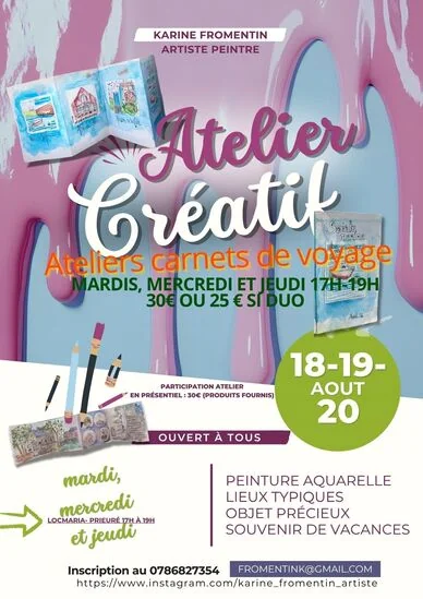Atelier carnet de voyage à Quimper : tout l’été, matériel fourni